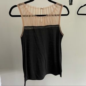 Hi Line Black and Nude Top
